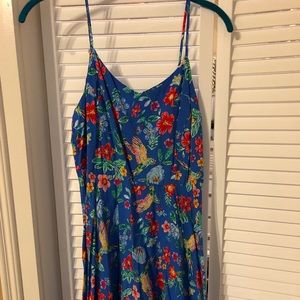 Tropical old navy fit and flare dress